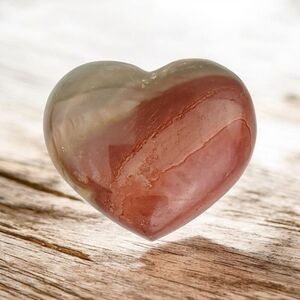 Polychrome Jasper Heart Crystal Palm Stone Home Decor Red Paperweight Display